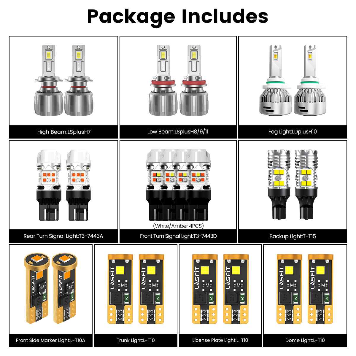 Lasfit combo package led bulbs for 2013-2015 Chevrolet Malibu