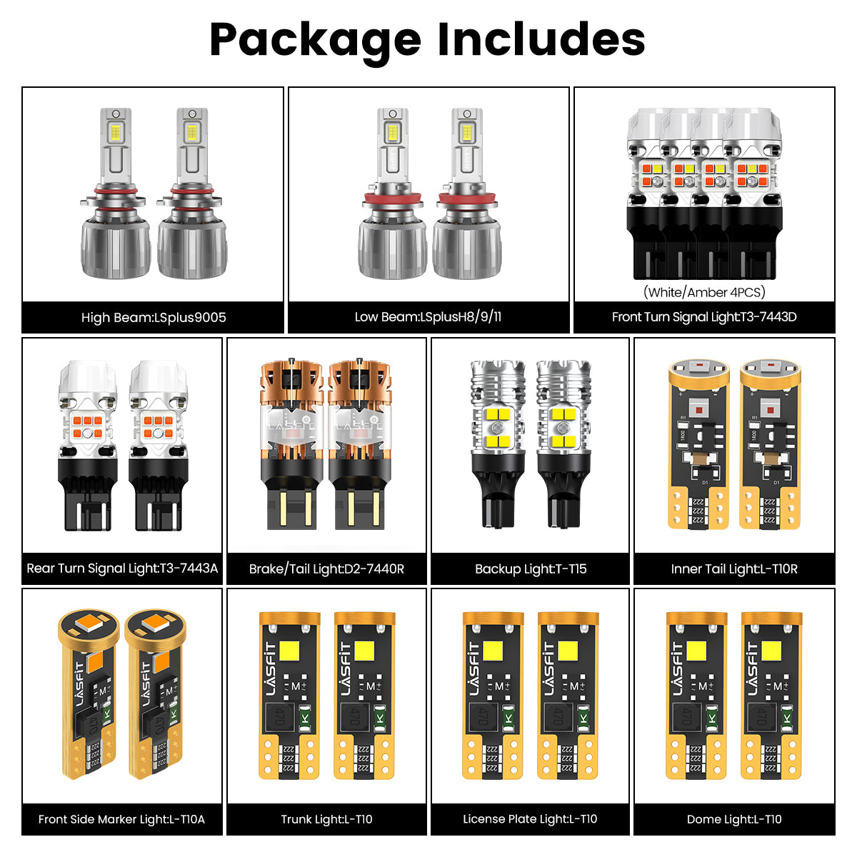 Lasfit combo package led bulbs for 2013-2015 Chevrolet Malibu