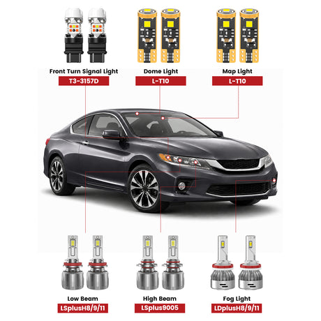 Lasfit led bulbs for 2013-2015 Honda Accord Coupe