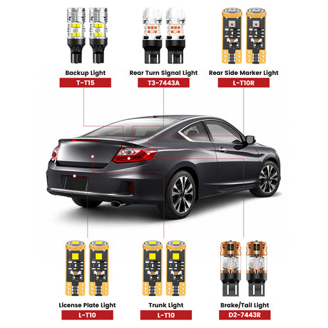Lasfit led bulbs for 2013-2015 Honda Accord Coupe