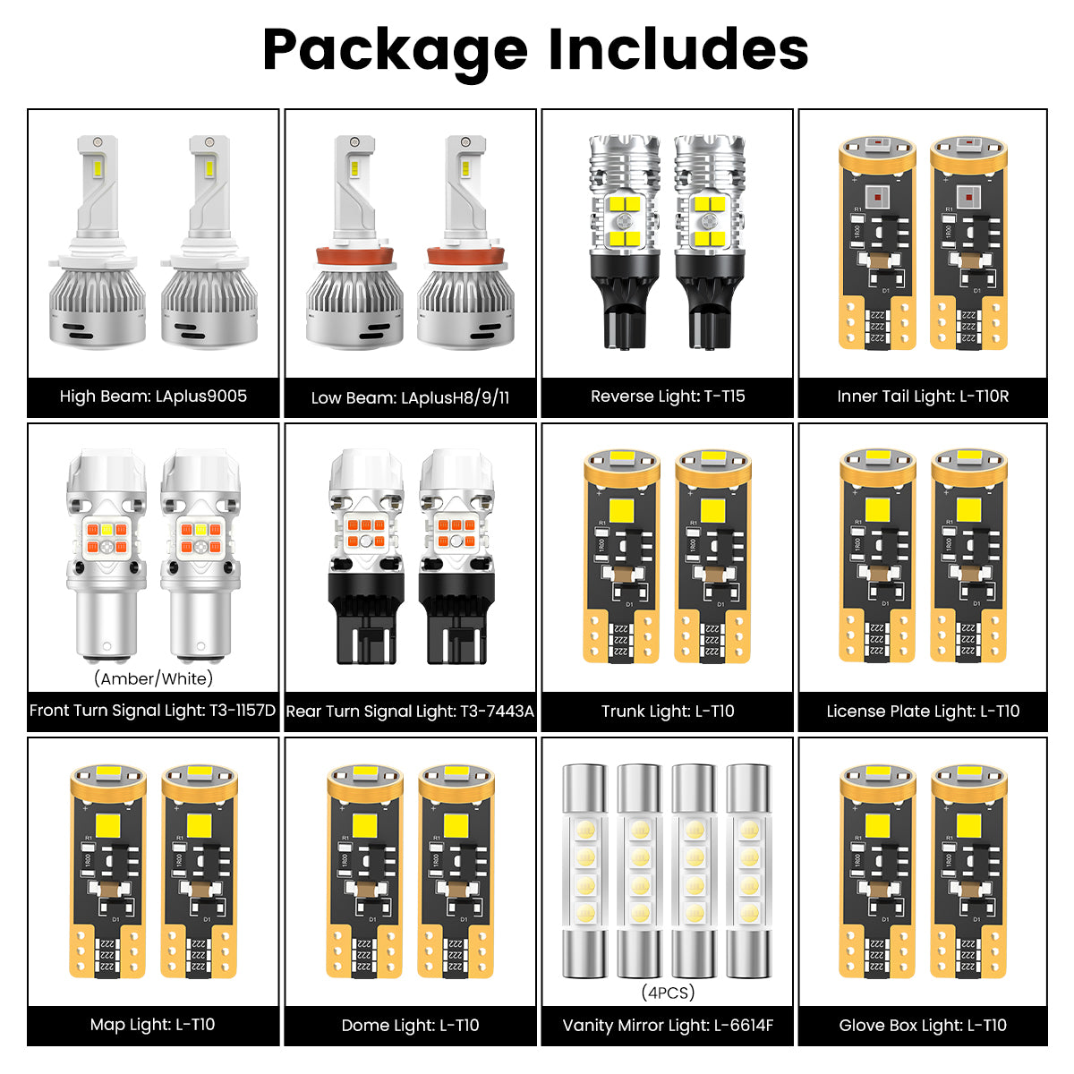 Lasfit combo package led bulbs for 2013-2015 Honda Accord  LX