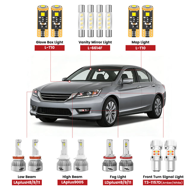 Lasfit front led bulbs for 2013-2015 Honda Accord  