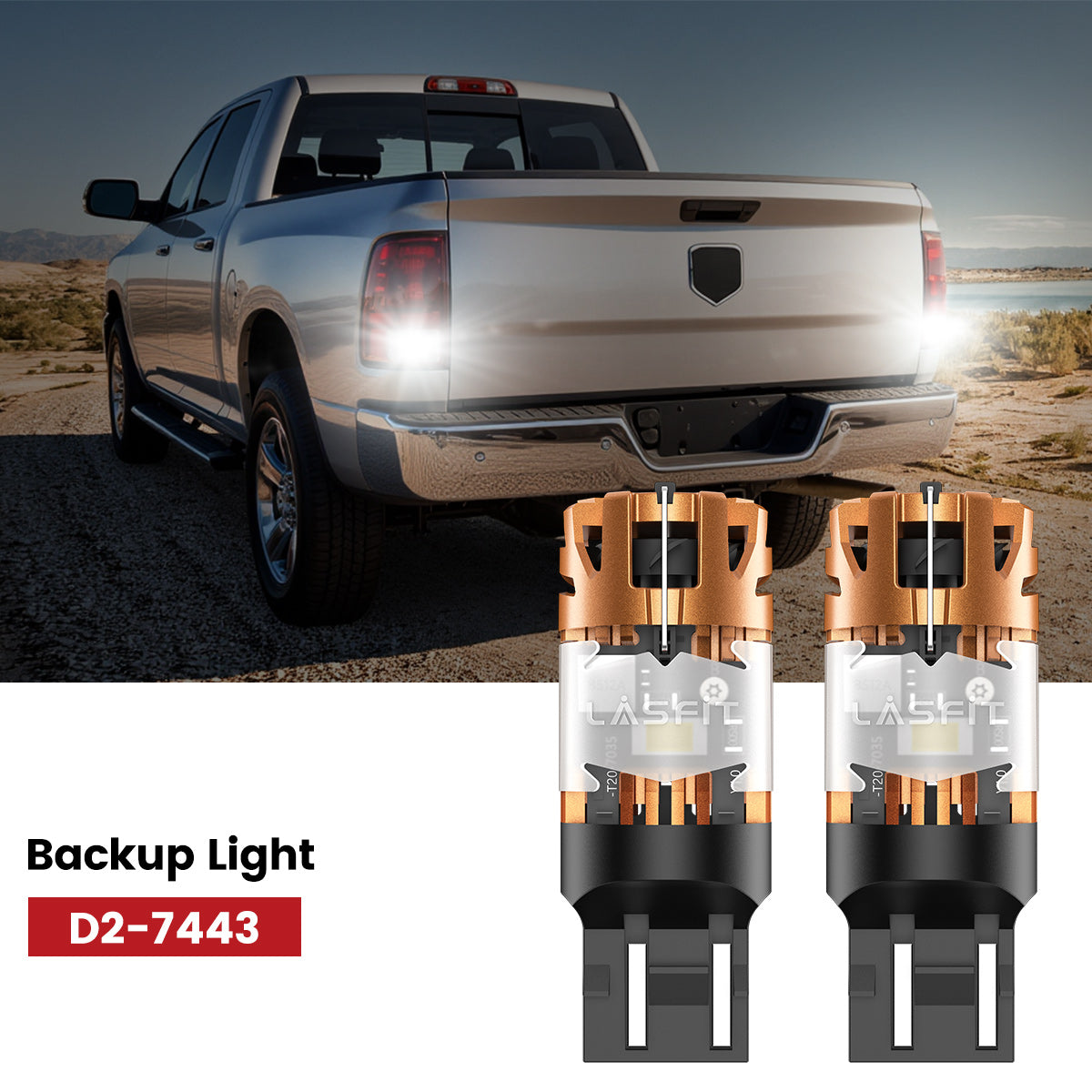 Lasfit 7443 led backup light fit for 2013-2015 Ram 2500/3500 