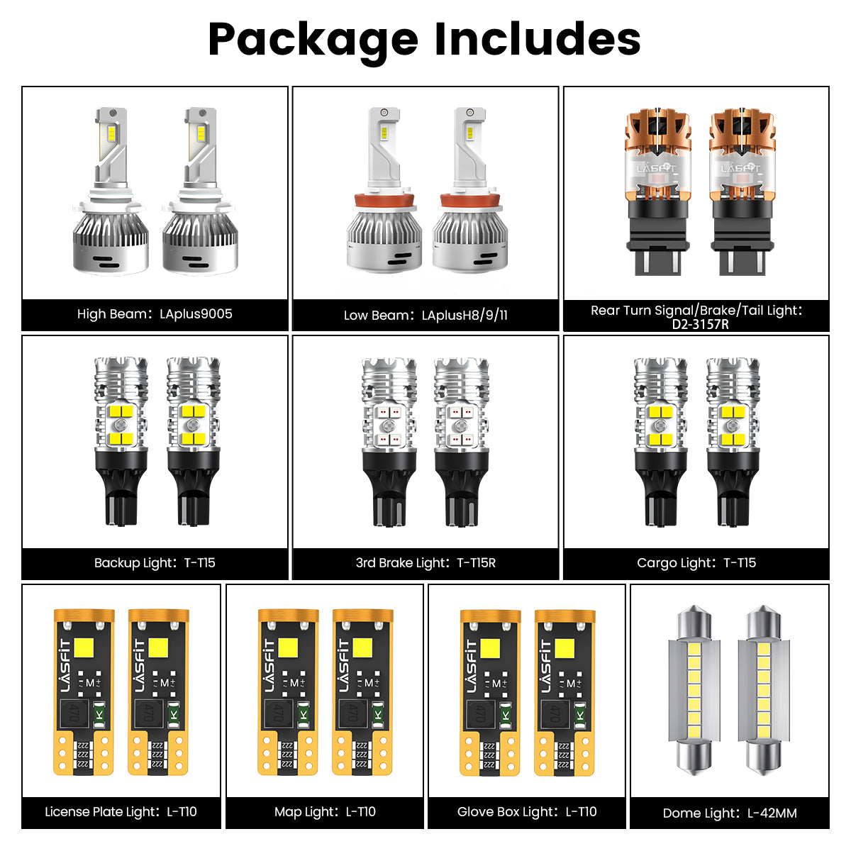 Lasfit combo package led bulbs for 2013-2015 Ram 2500/3500 W/ Halogen Projector