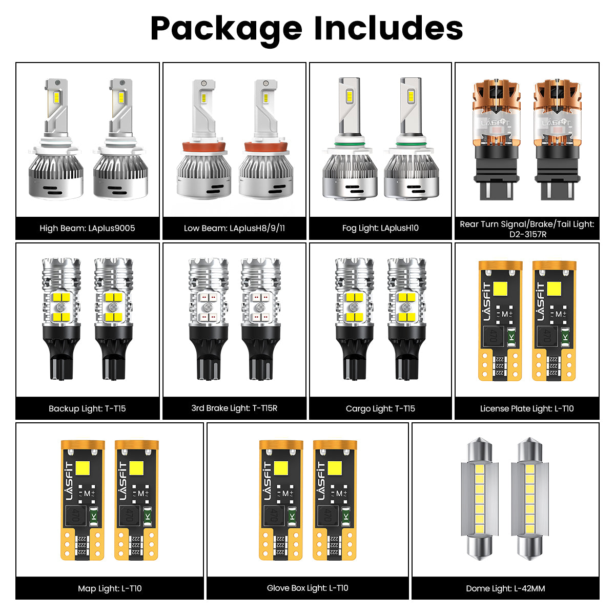 Lasfit combo package led bulbs for 2013-2015 Ram 2500/3500 W/ Halogen Reflector W/ Fog Lights