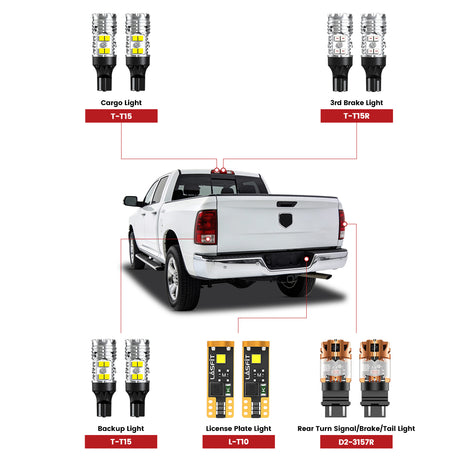 Lasfit led bulbs for 2013-2015 Ram 2500/3500