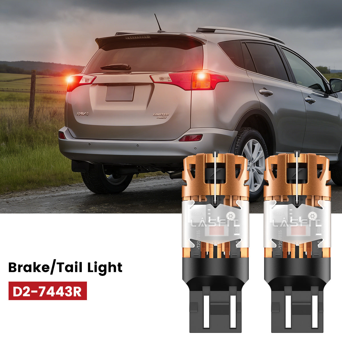 Lasfit 7443 led brake lights fit for 2013-2015 Toyota RAV4  