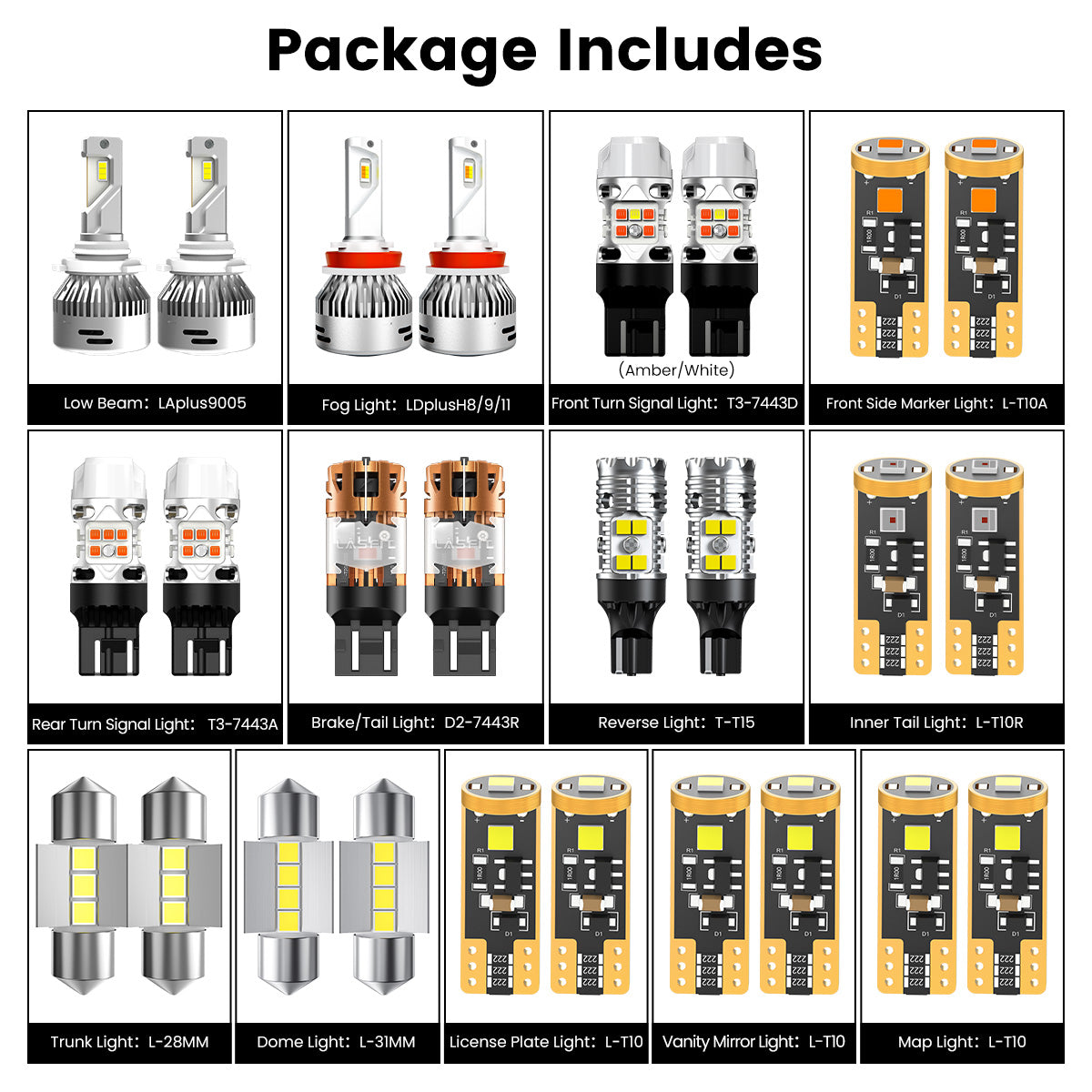 combo package led bulbs fit for 2013-2015 Toyota RAV4 XLE