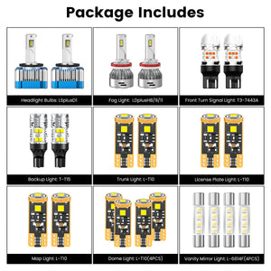 Lasfit combo package led bulbs for 2013-2016 GMC Acadia W/ HID Headlights 