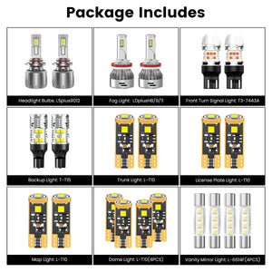 Lasfit combo package led bulbs for 2013-2016 GMC Acadia W/ Halogen Headlights W/ Fog Lights