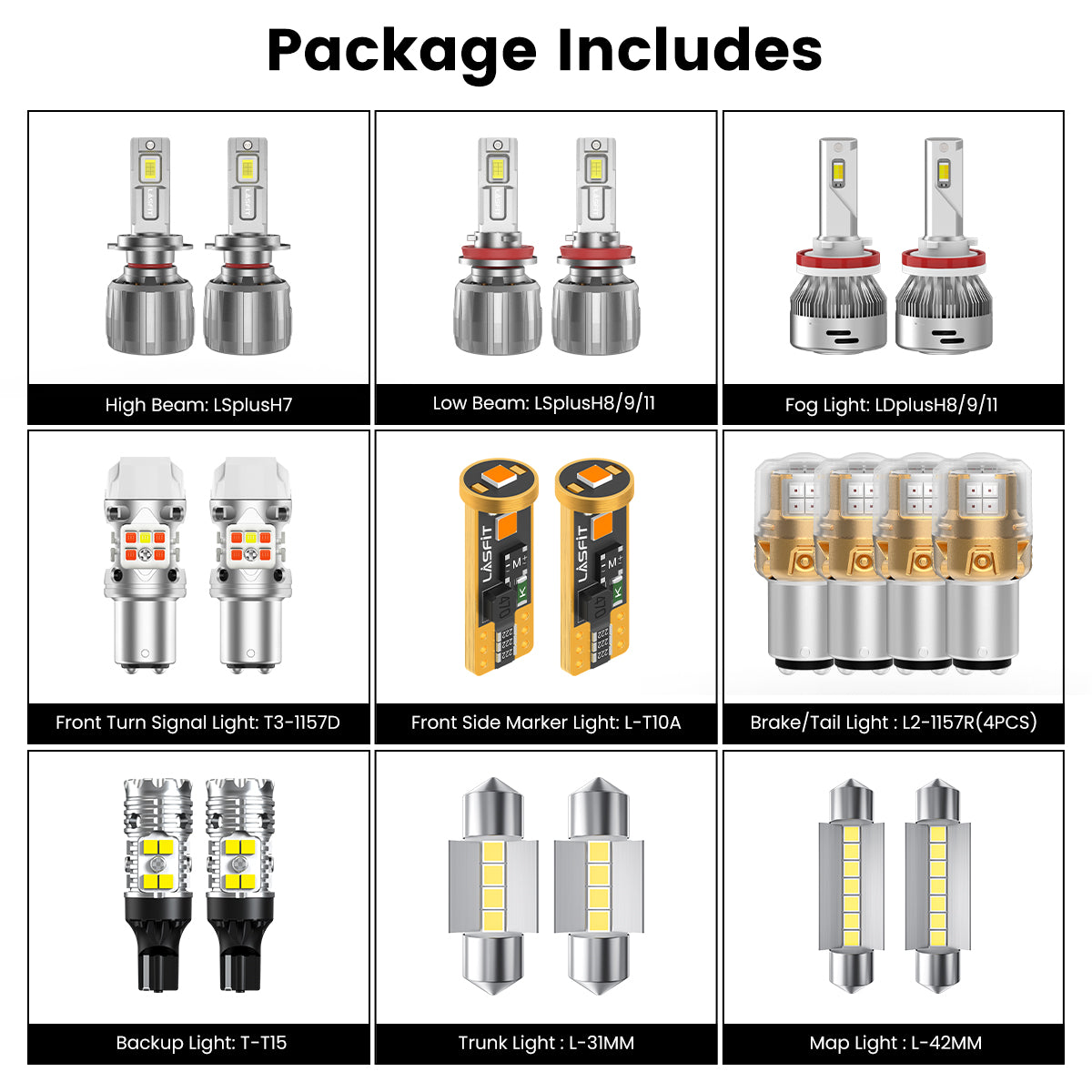 Lasfit combo package led lights for 2013-2016 Hyundai Santa Fe Sport for 2.0T