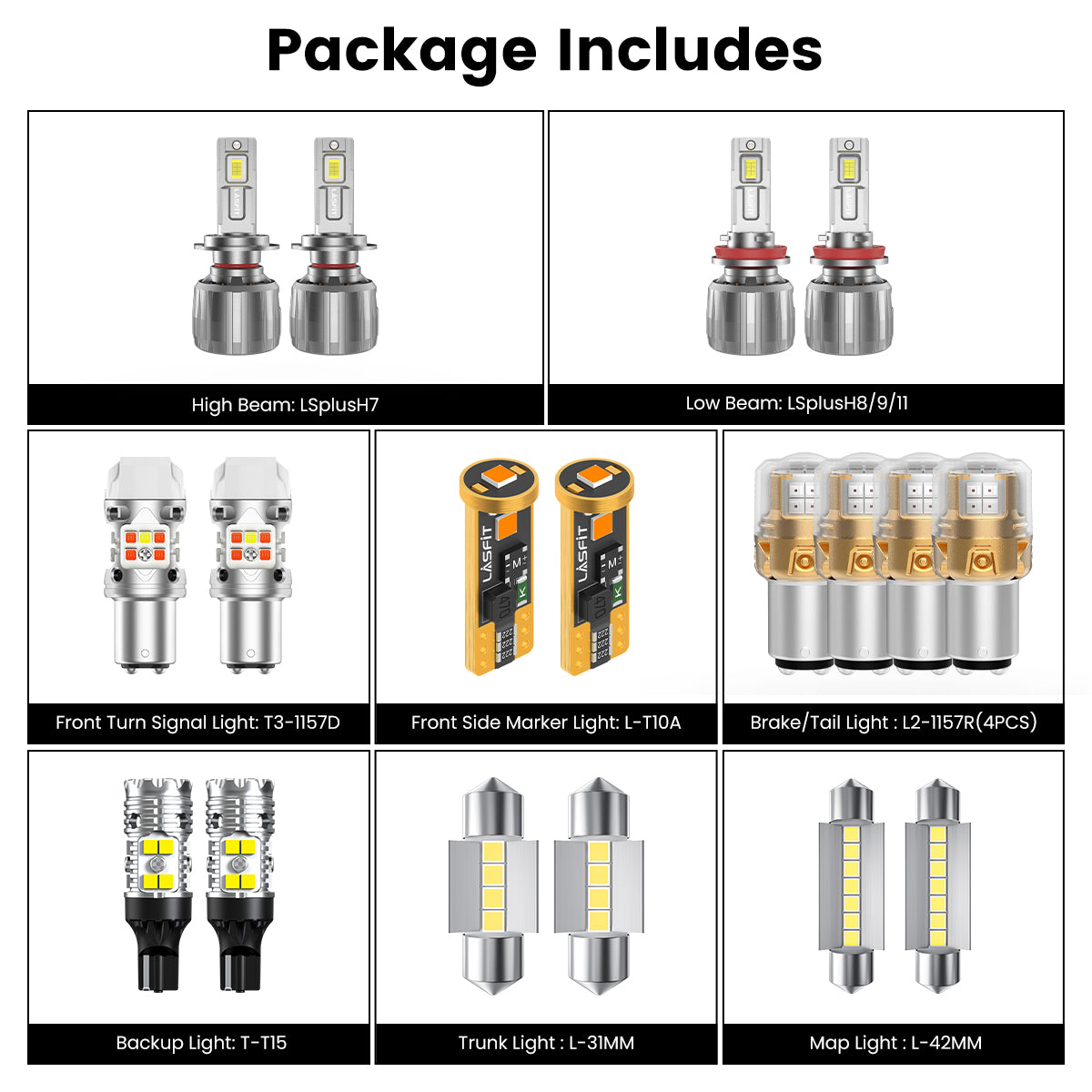 Lasfit combo package led lights for 2013-2016 Hyundai Santa Fe Sport Basic