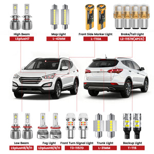Lasfit led bubs for 2013-2016 Hyundai Santa Fe Sport