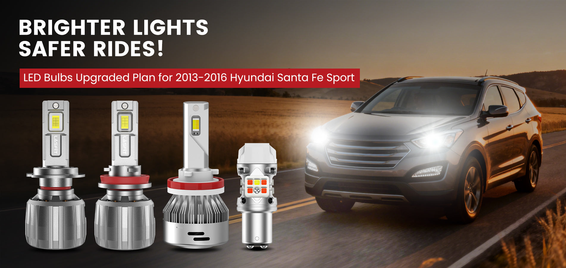 Lasfit LED Bulbs for 2013-2016-Hyundai-Santa-Fe-Sport