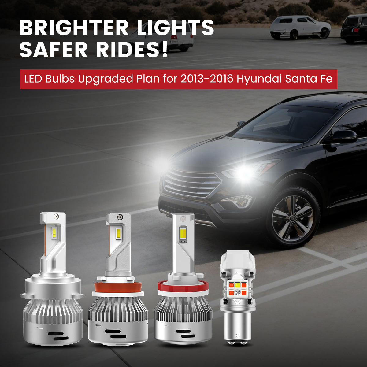 Lasfit LED Bulbs for 2013-2016 Hyundai-Santa-Fe