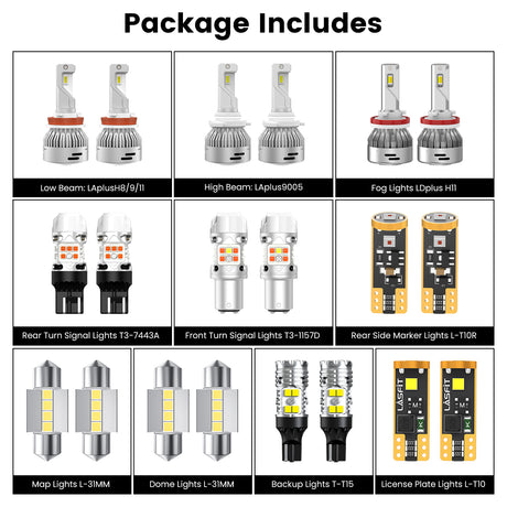 Lasfit combo package led bulbs for 2013-2016 Mazda CX-5  