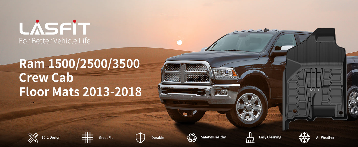 2013-2018 Ram 2500 3500 Crew Cab All-weather Custom Floor Mats