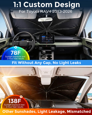 Custom-Fit Weektic Windshield Sun Shade Umbrella for 2013-2026 Toyota RAV4