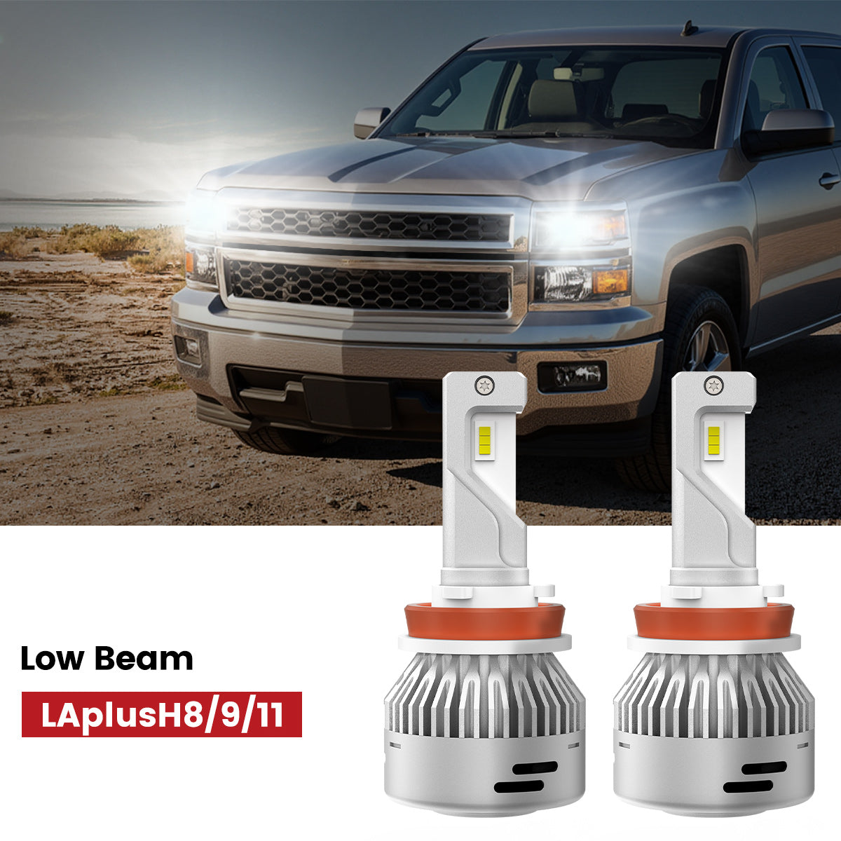 Pair Headlights For 2014-2015 Chevy Silverado 1500 – Halogen, Chrome Housing, W/ Bulbs – DOT/SAE