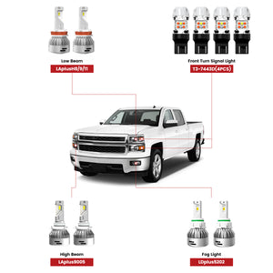 Fit for 2014-2015 Chevrolet Silverado 1500 LED Bulbs Upgrade | Tested and Verified