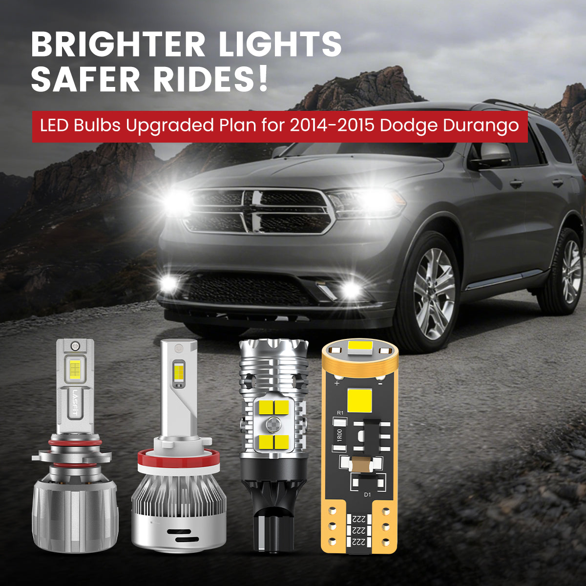 Lasfit LED Bulbs for 2014-2015 Dodge Durango