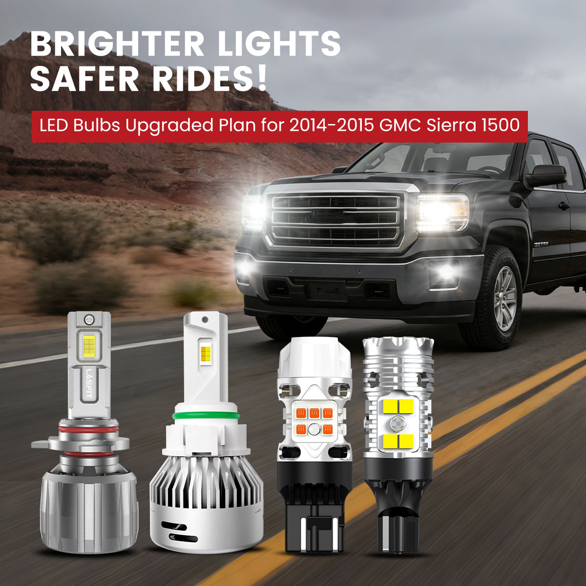 Lasfit LED Bulbs for 2014-2015 GMC Sierra 1500