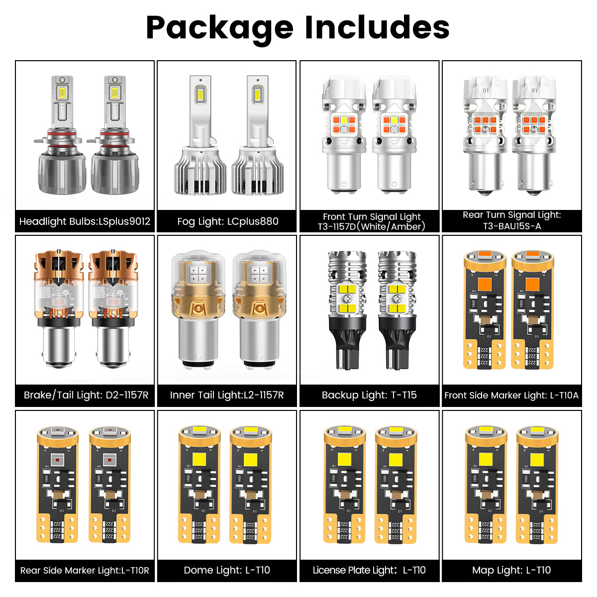 Lasfit combo package led bulbs for 2014-2015 Hyundai Tucson Limited