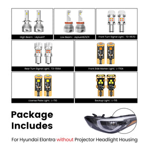 Fit for 2014-2016 Hyundai Elantra LED Bulbs 9005 H11 H7 Exterior Lights