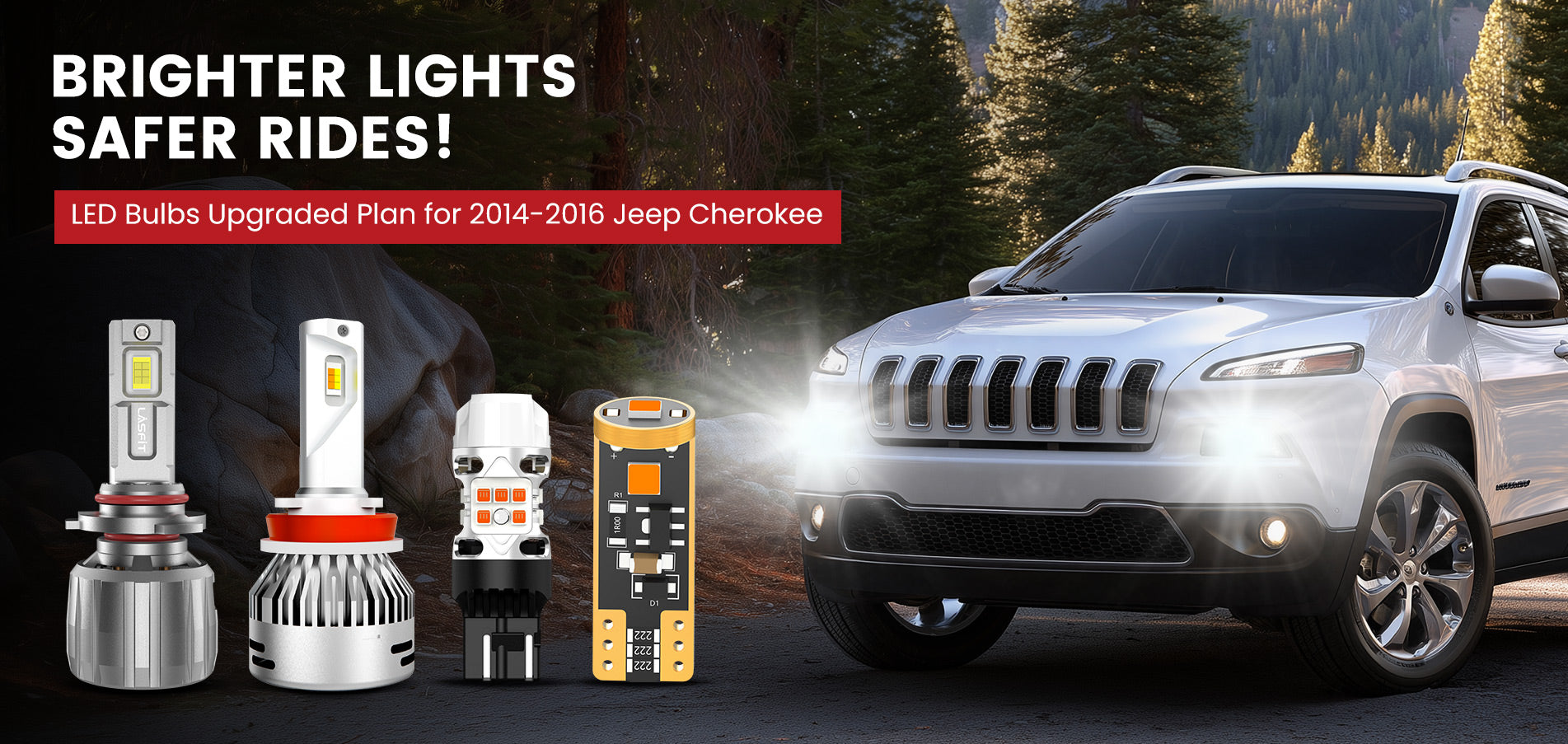 Lasfit LED Bulbs for 2014-2016 Jeep Cherokee