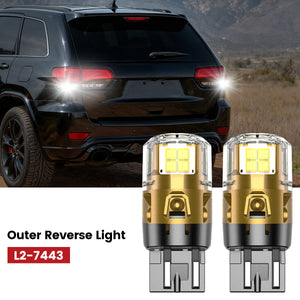 Lasfit 7443 led outer reverse lights fit for 2014-2016 Jeep Grand Cherokee