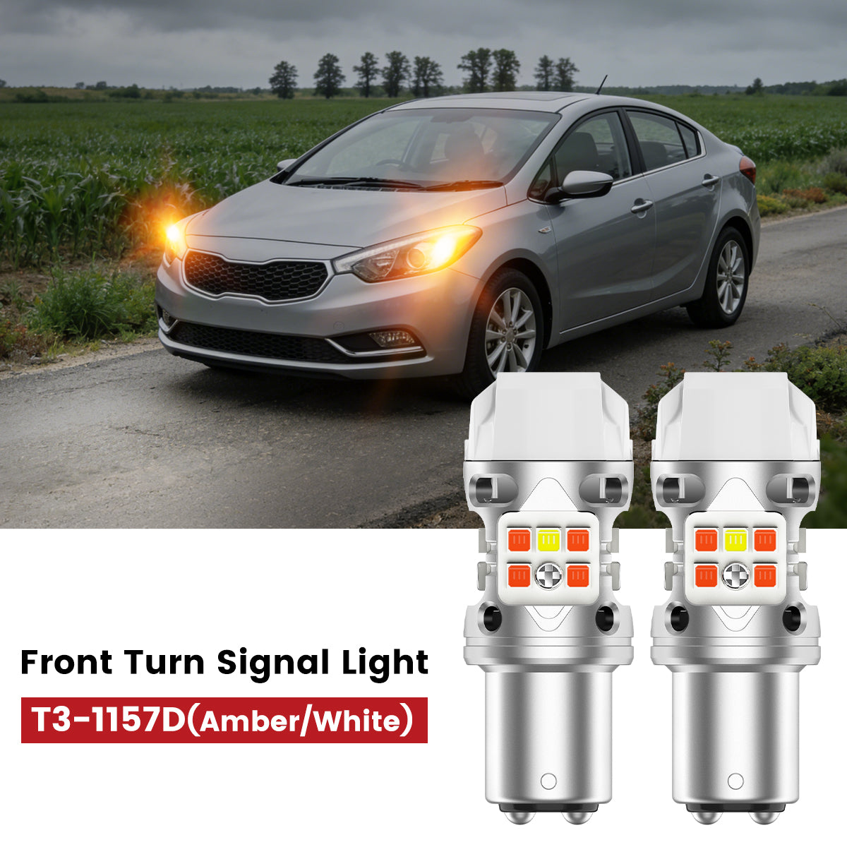 Lasfit 1157 led front turn signal light fit for 2014-2016 Kia Forte