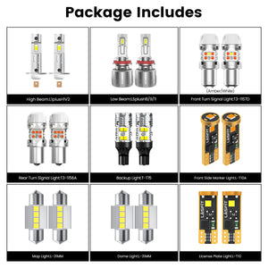 Lasfit combo package led bulbs for 2014-2016 Kia Forte EX(W/ HID Headlights)