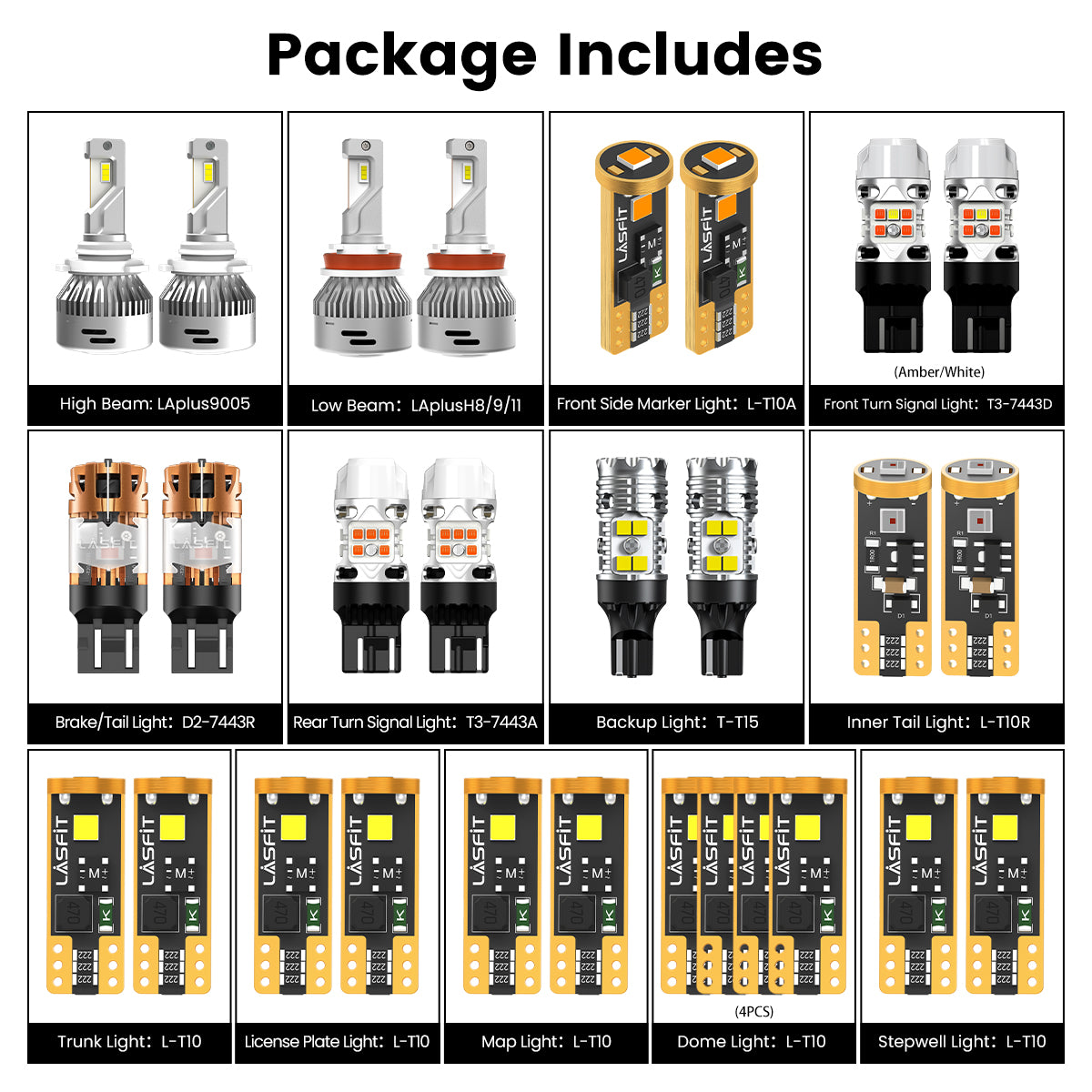 Lasfit led bulbs for 2014-2016 Toyota Highlander  