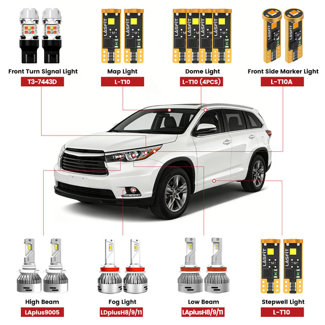 Lasfit front led bulbs for 2014-2016 Toyota Highlander  