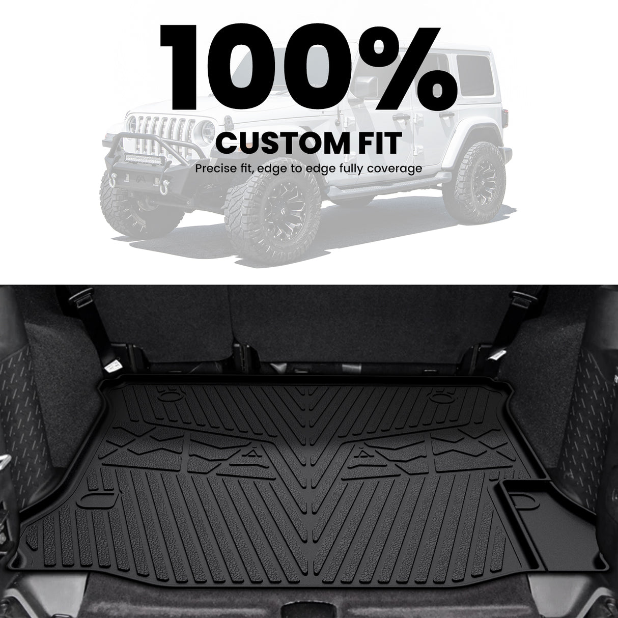 Fit for 2014-2018 Jeep Wrangler JK Unlimited All-Weather Floor Mats & Cargo Mat, For 4 Doors ONLY