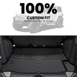 Fit for 2014-2018 Jeep Wrangler JK Unlimited All-Weather Floor Mats & Cargo Mat, For 4 Doors ONLY