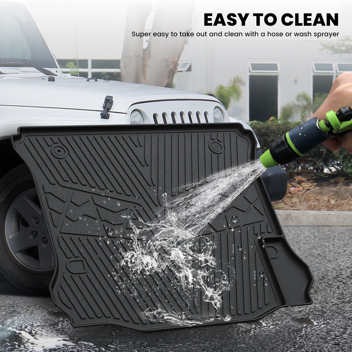 Fit for 2014-2018 Jeep Wrangler JK Unlimited All-Weather Floor Mats & Cargo Mat, For 4 Doors ONLY