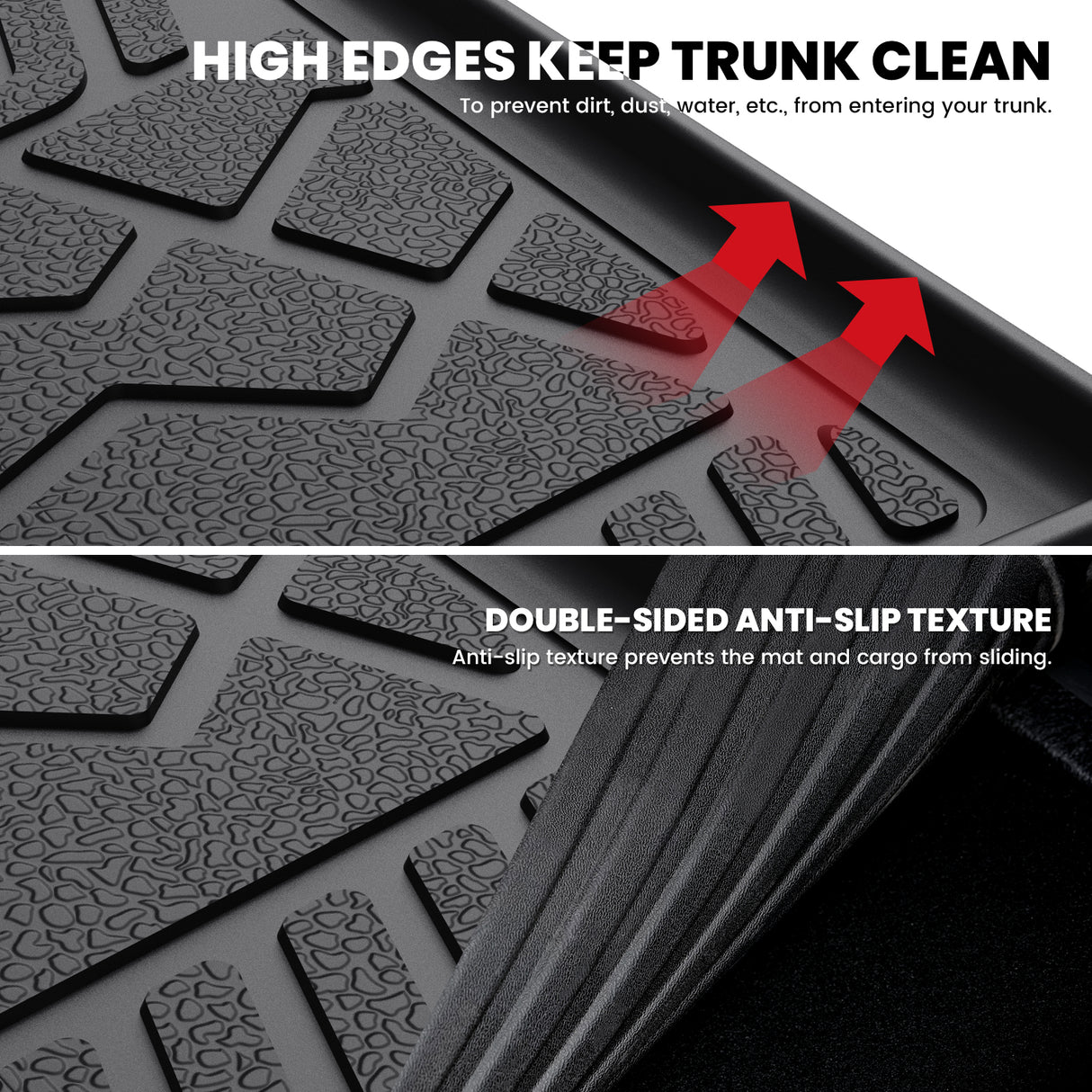 Fit for 2014-2018 Jeep Wrangler JK Unlimited All-Weather Floor Mats & Cargo Mat, For 4 Doors ONLY