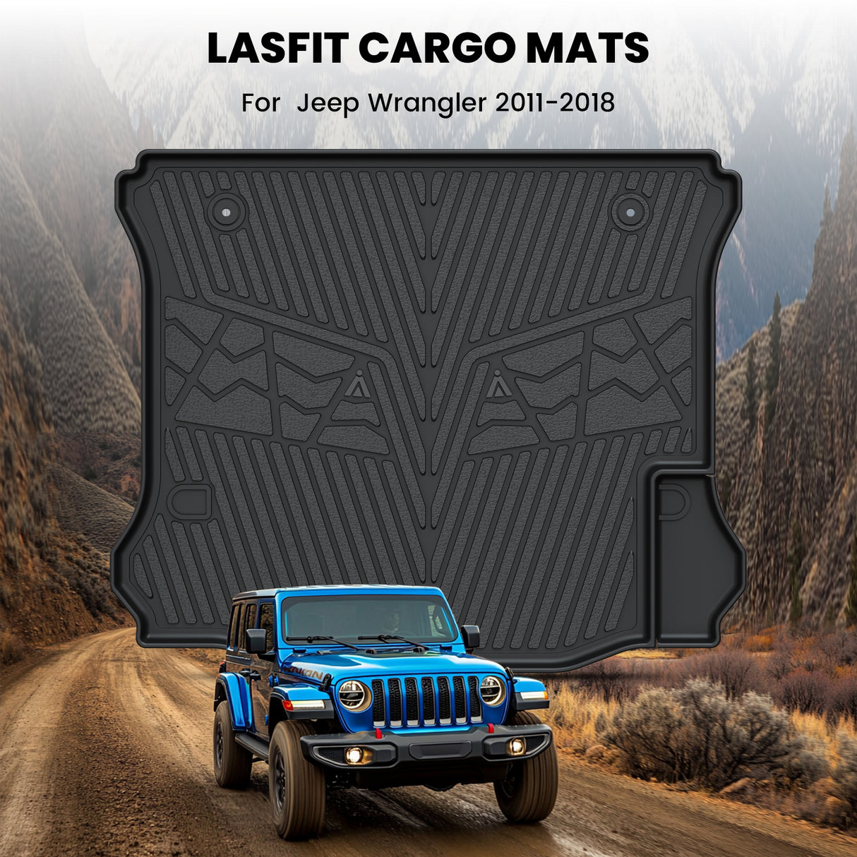 Fit for 2014-2018 Jeep Wrangler JK Unlimited All-Weather Floor Mats & Cargo Mat, For 4 Doors ONLY