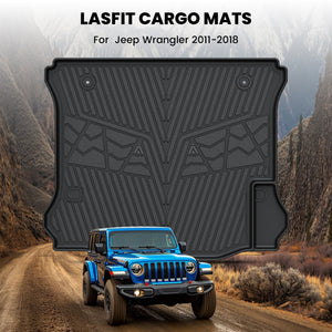 Fit for 2014-2018 Jeep Wrangler JK Unlimited All-Weather Floor Mats & Cargo Mat, For 4 Doors ONLY