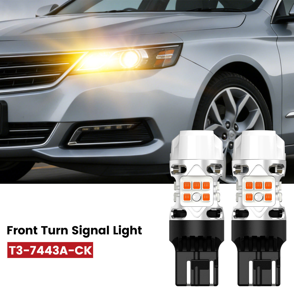 Lasfit 7443 led front turn signal light fit for 2014-2020 Chevrolet Impala