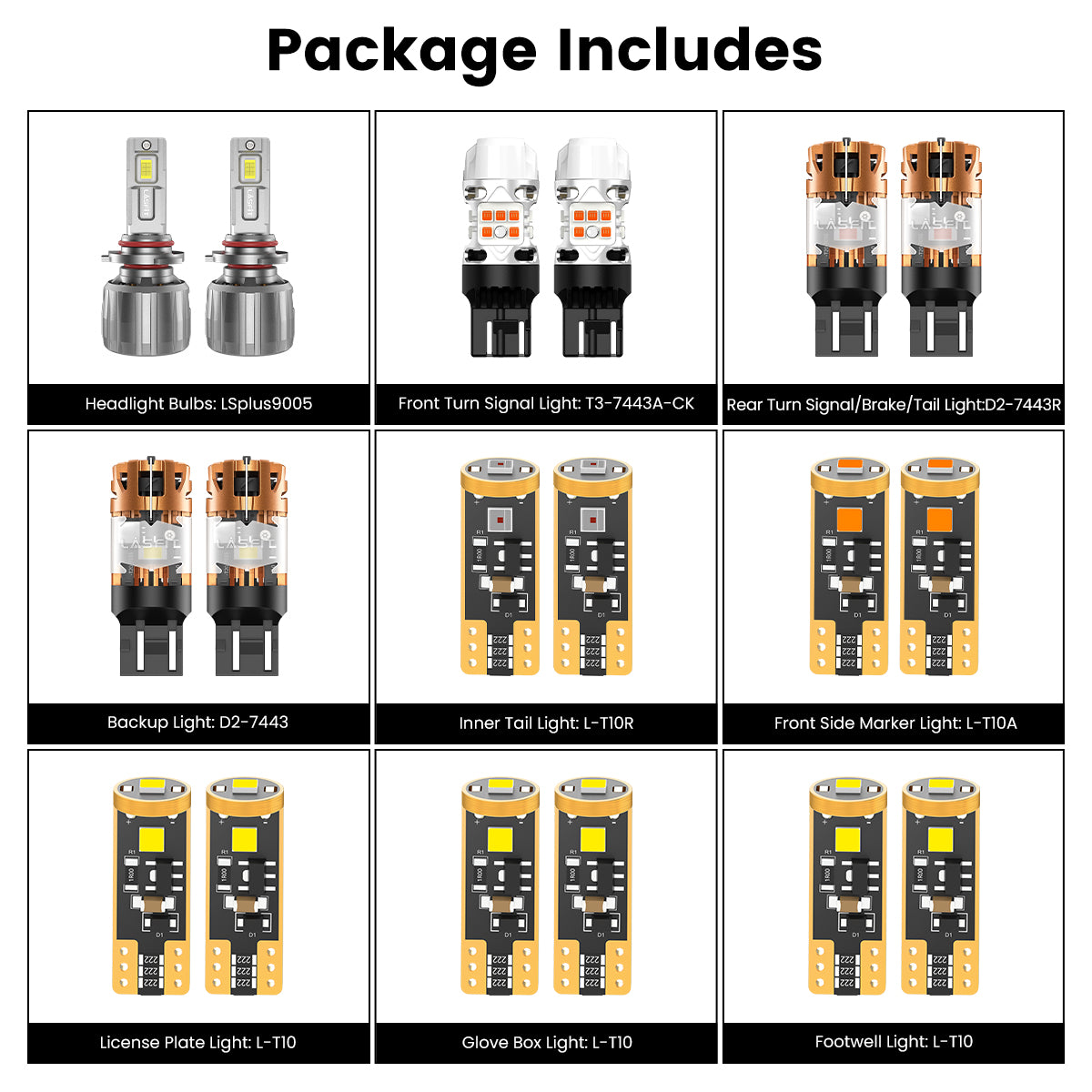 Lasfit combo package led bulbs for 2014-2020 Chevrolet Impala LS/LT/2FL/1LT/2LT/3LT 2014-2015
