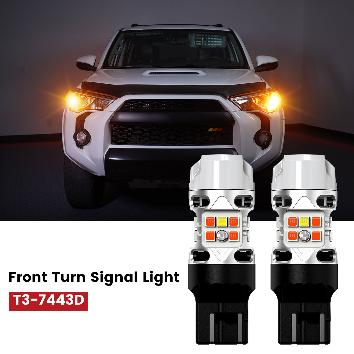 Lasfit 7443 led front turn signal lights fit for 2014-2020 Toyota 4Runner