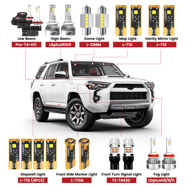 Lasfit front led bulbs for 2014-2020 Toyota 4Runner