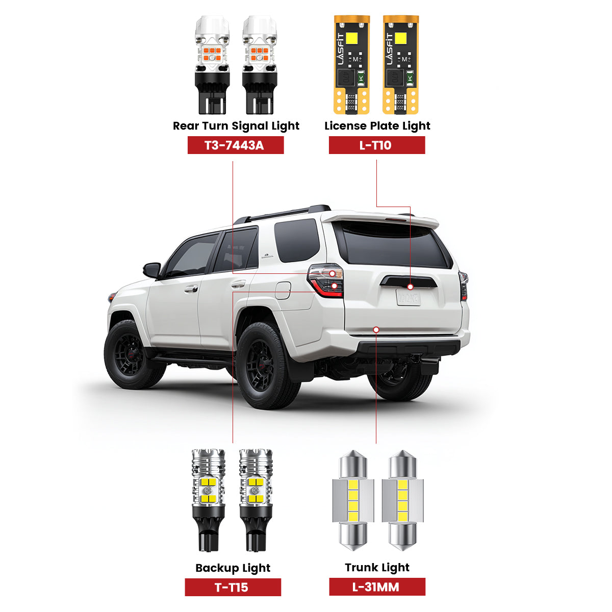 Lasfit rear led bulbs for 2014-2020 Toyota 4Runner