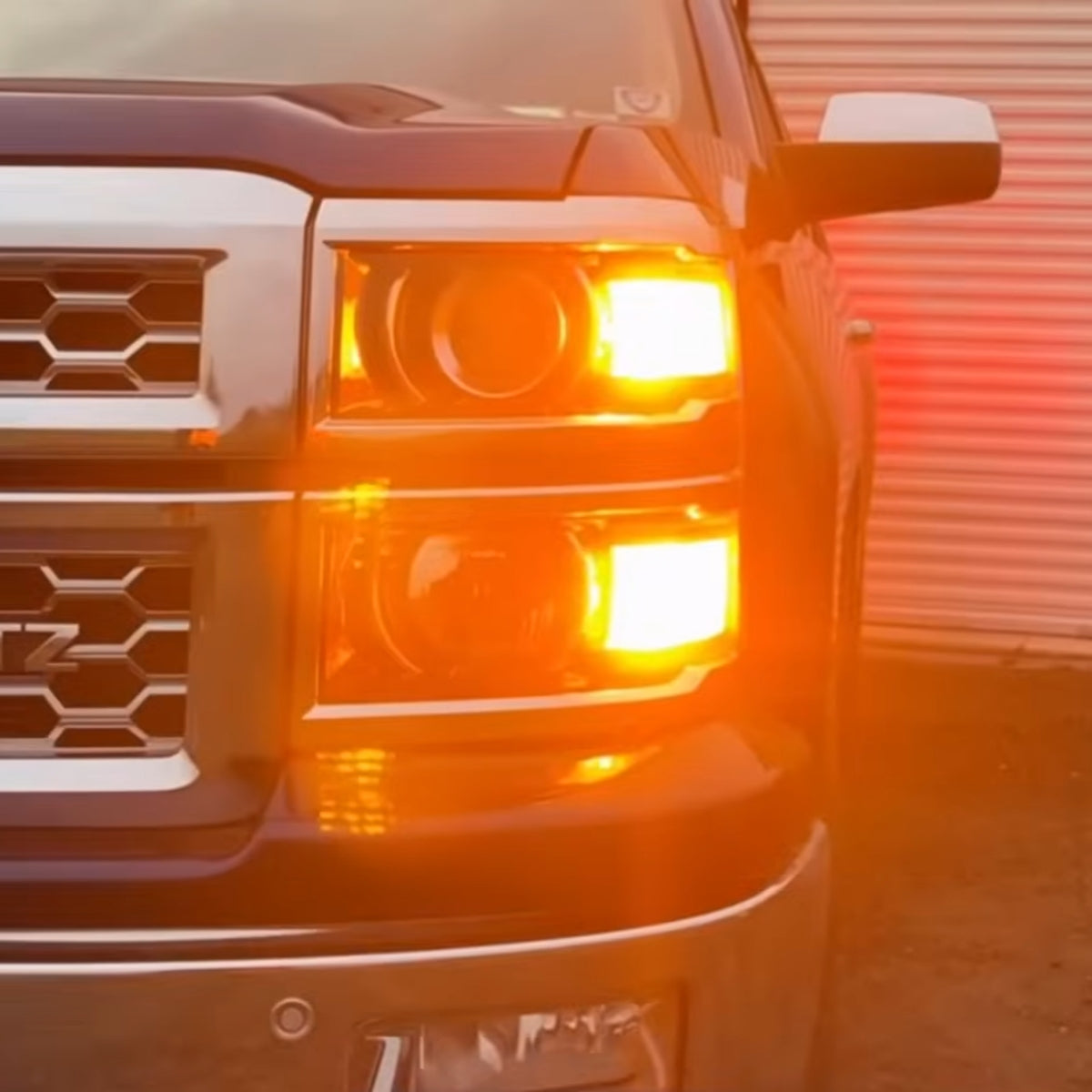 Lasfit 7443 LED front turn signal lights for 2014 Chevrolet Silverado 1500