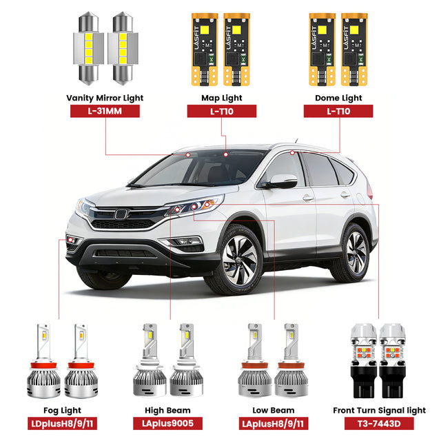 Lasfit front led bulbs for 2015-2016 Honda CR-V  