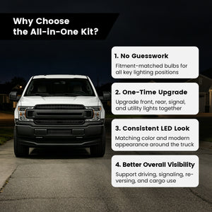 Fit for 2015-2017 Ford F-150 LED Bulbs | Full Exterior & Interior LED Upgrade