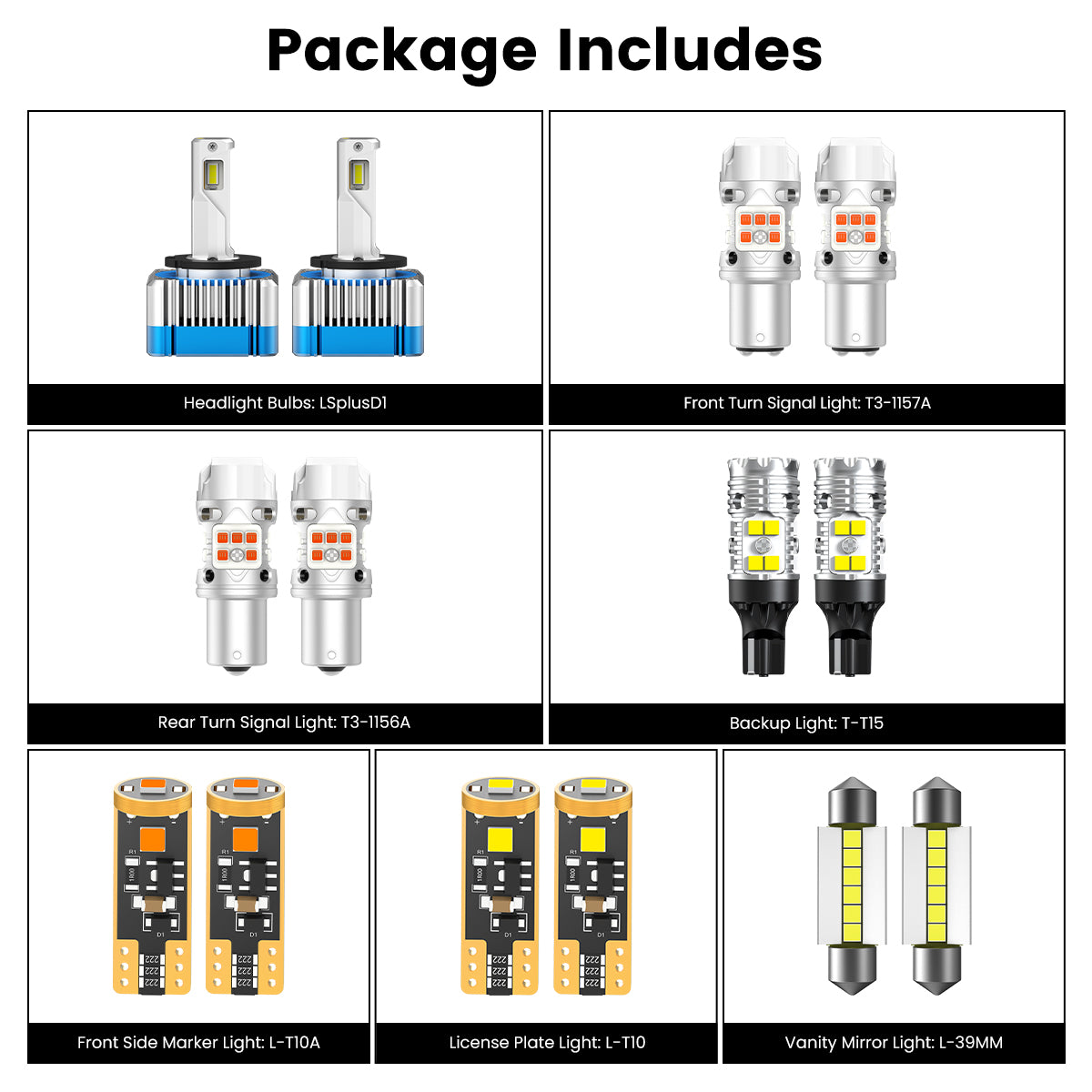Lasfit combo package led bulbs for 2015-2017 Hyundai Sonata W/ HID Headlights