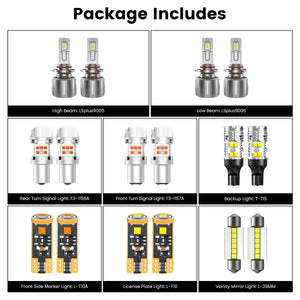 Lasfit combo package led bulbs for 2015-2017 Hyundai Sonata W/ Halogen Headlights(W/ LED Tail Light)